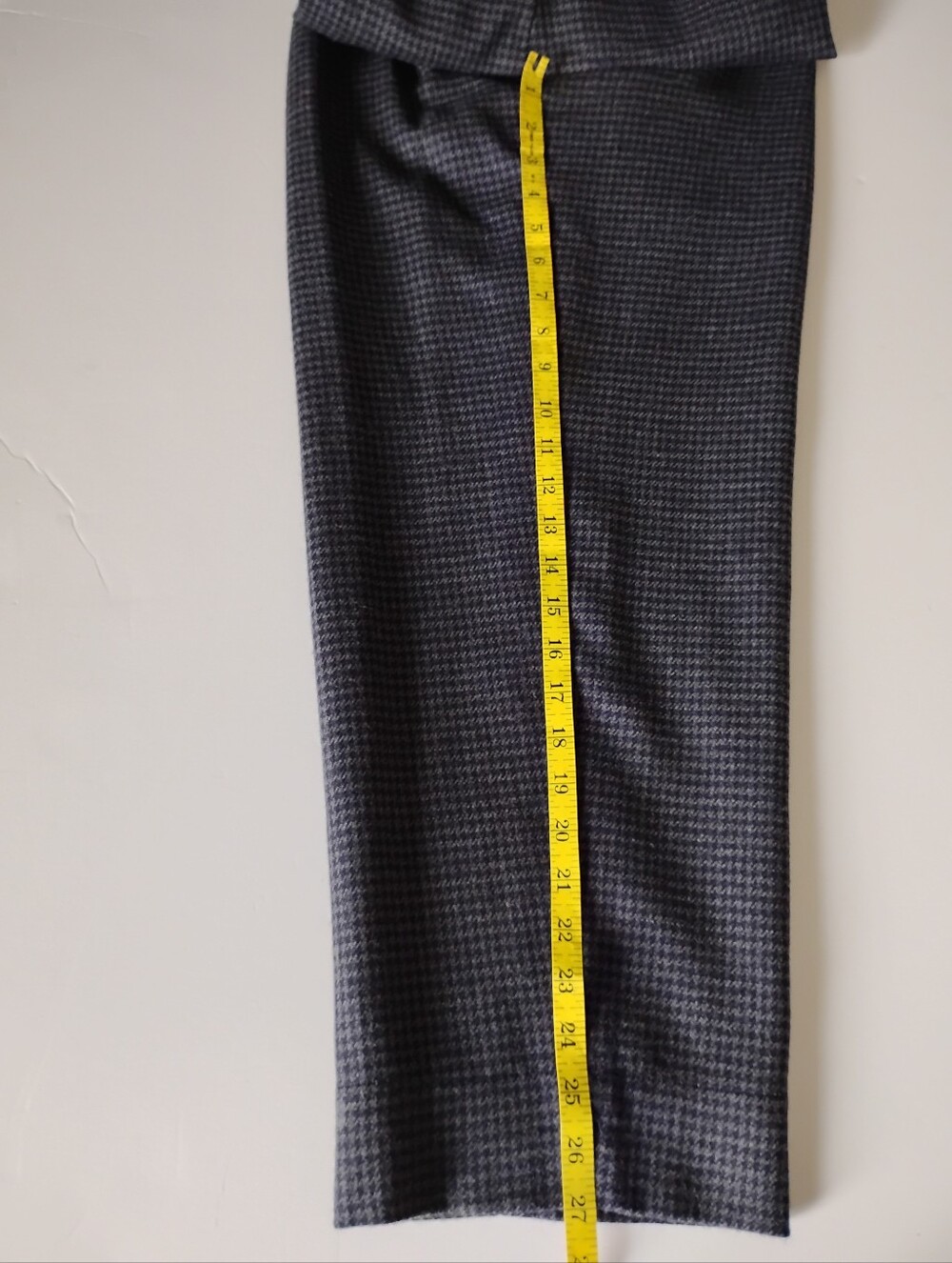 Talbots Vintage Wool Pleat Front Trousers Navy Blue Gray Houndstooth Size 14 Pet - Picture 16 of 16